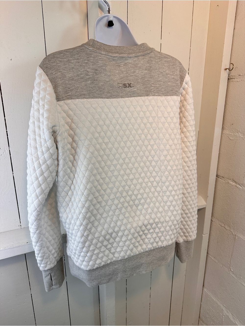 Green Bay Packers NFL Michael Strahan Quilted Sweatshirt Womens Small Gray White - Picture 5 of 10
